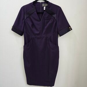 Zac Posen Plum Sheath Dress Women’s Petite 6 Purple Career Midi Professional